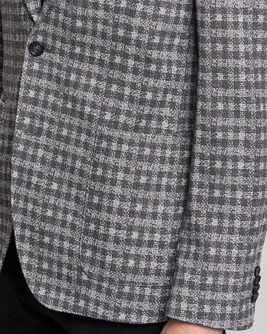 Herr | Kavajer | BOSS BLACK | Hanry Checked Jersey Blazer Silver