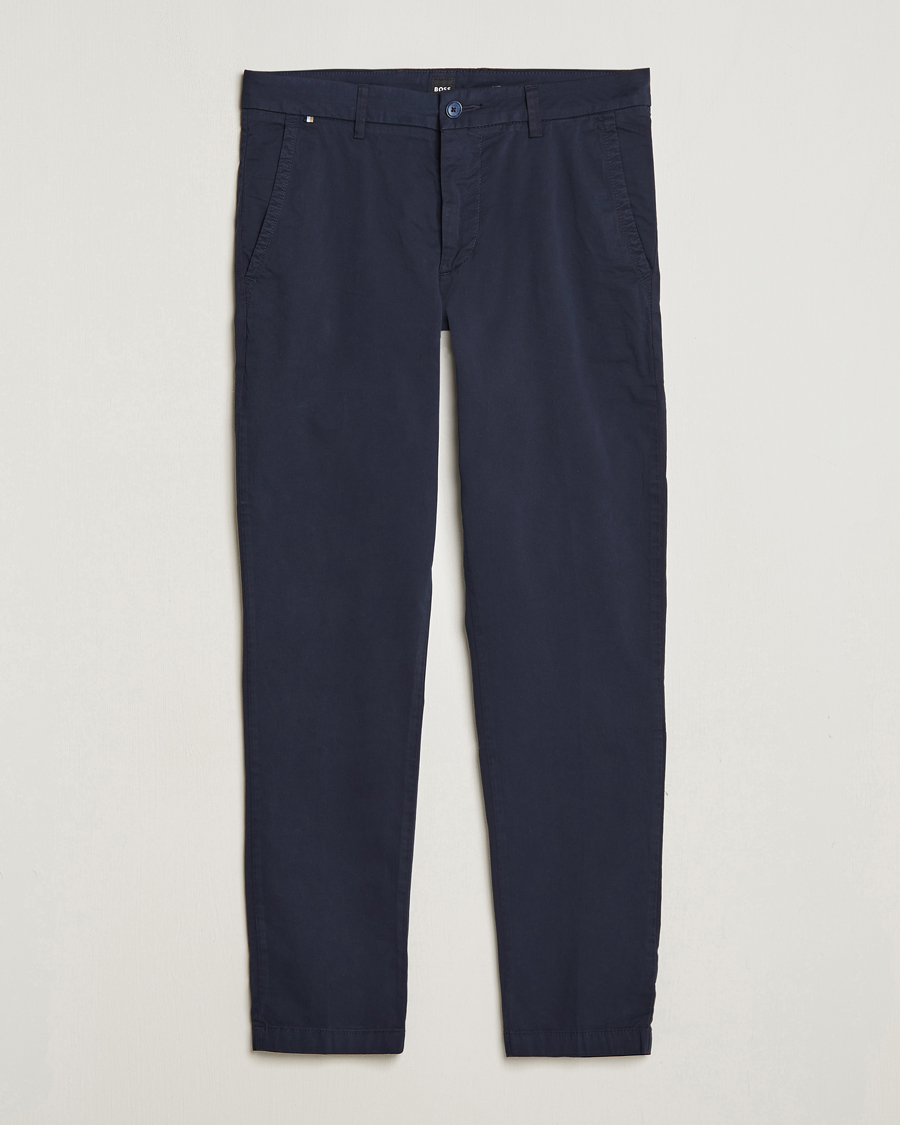 Herr | Byxor | BOSS BLACK | Kaiton Cotton Pants Dark Blue