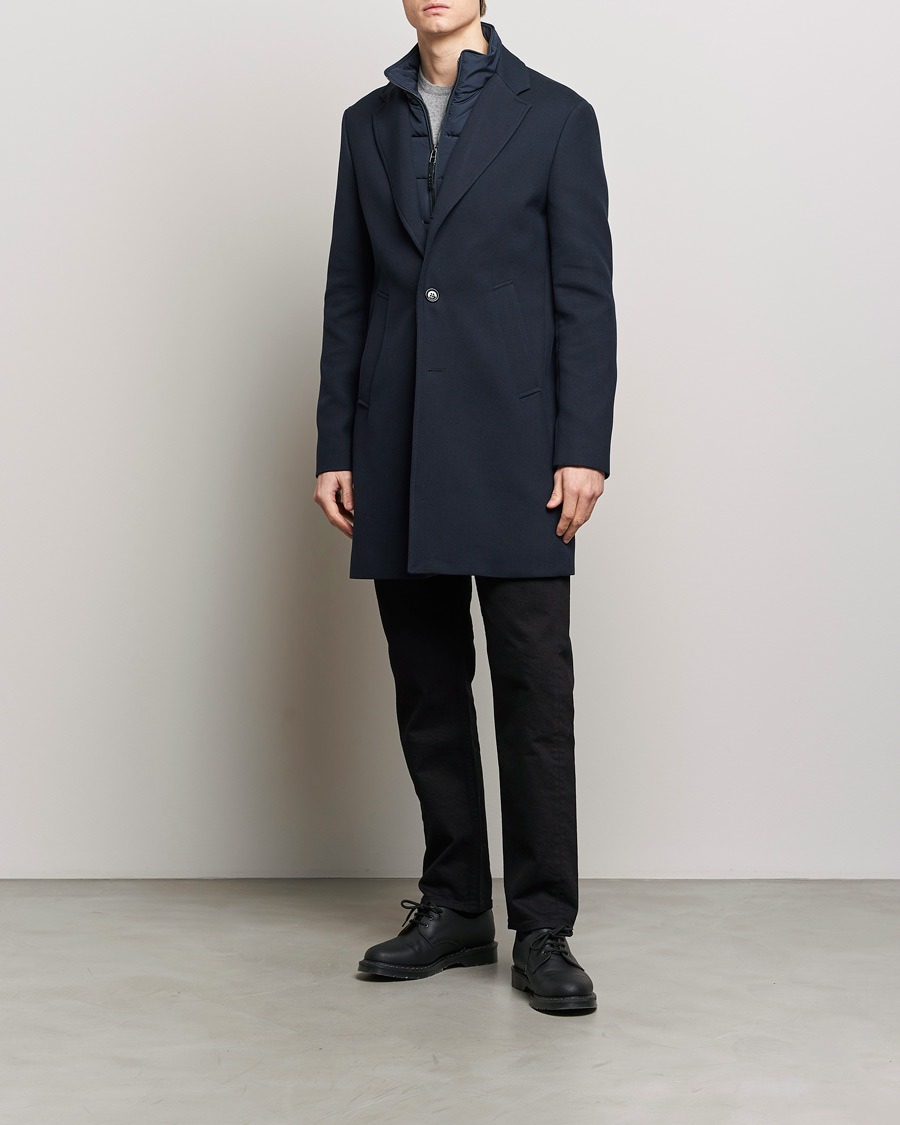 Herr | Jackor | BOSS BLACK | Hyde Cotton Coat Dark Blue