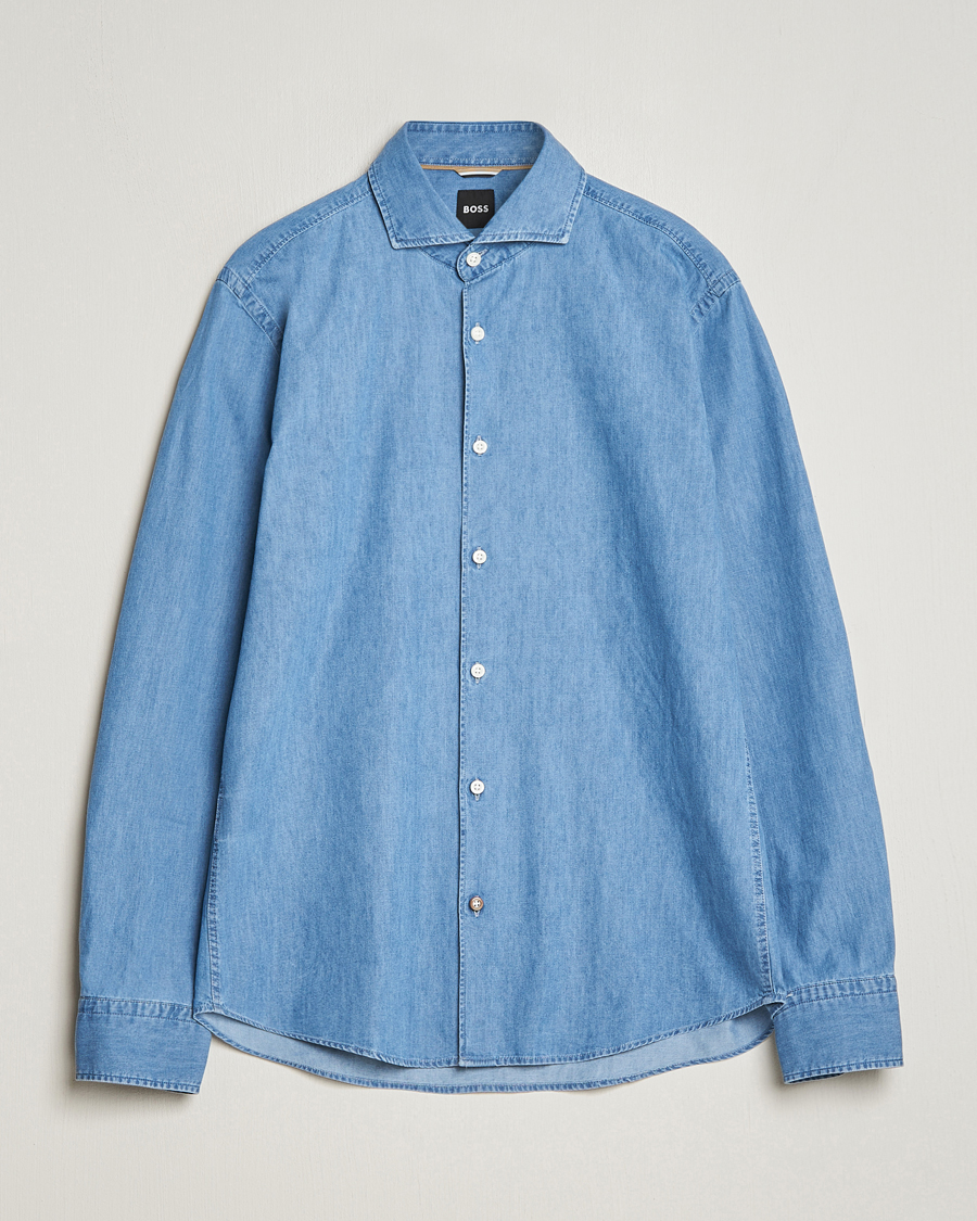 Herr | Skjortor | BOSS BLACK | Hal Cotton Shirt Medium Blue