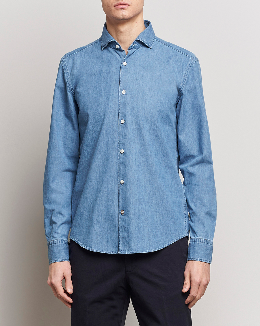 Herr | Kläder | BOSS BLACK | Hal Cotton Shirt Medium Blue