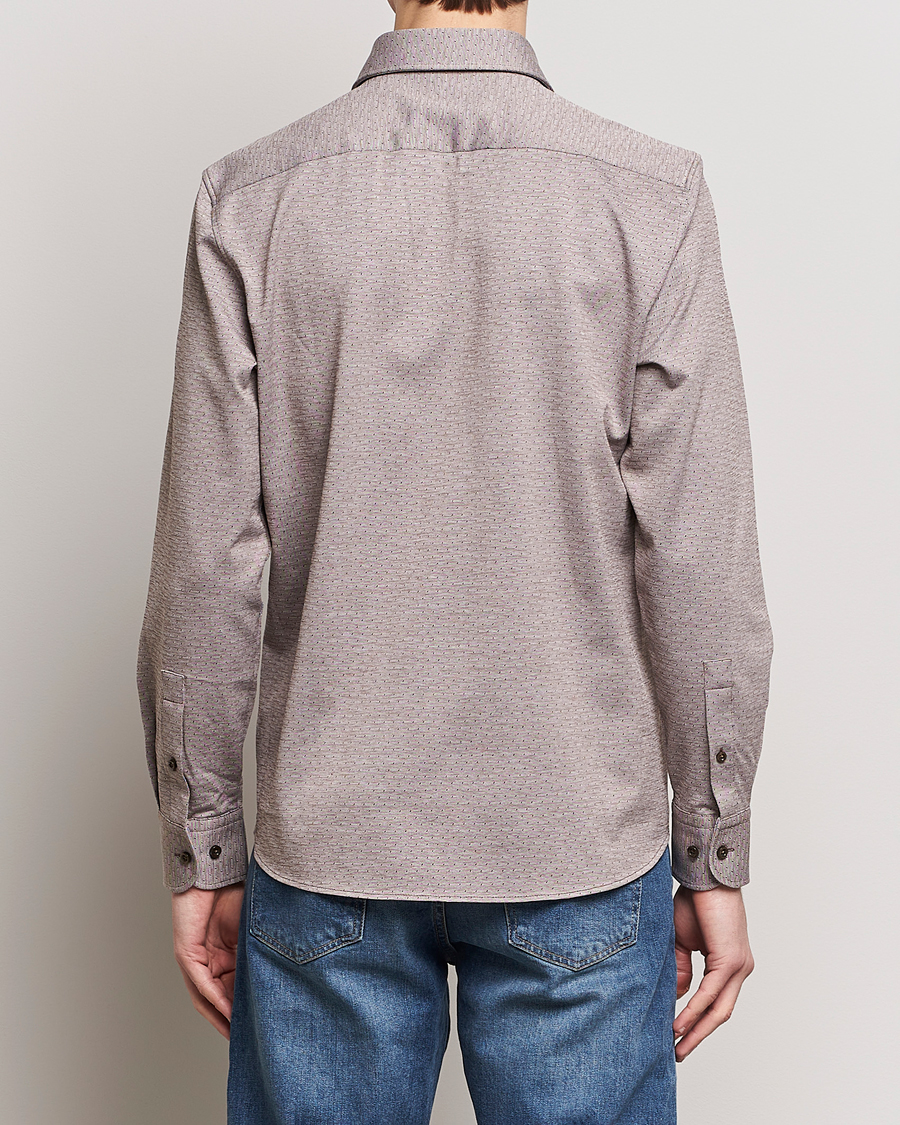 Herr | Skjortor | BOSS BLACK | Hal Cotton Jersey Shirt Open Brown