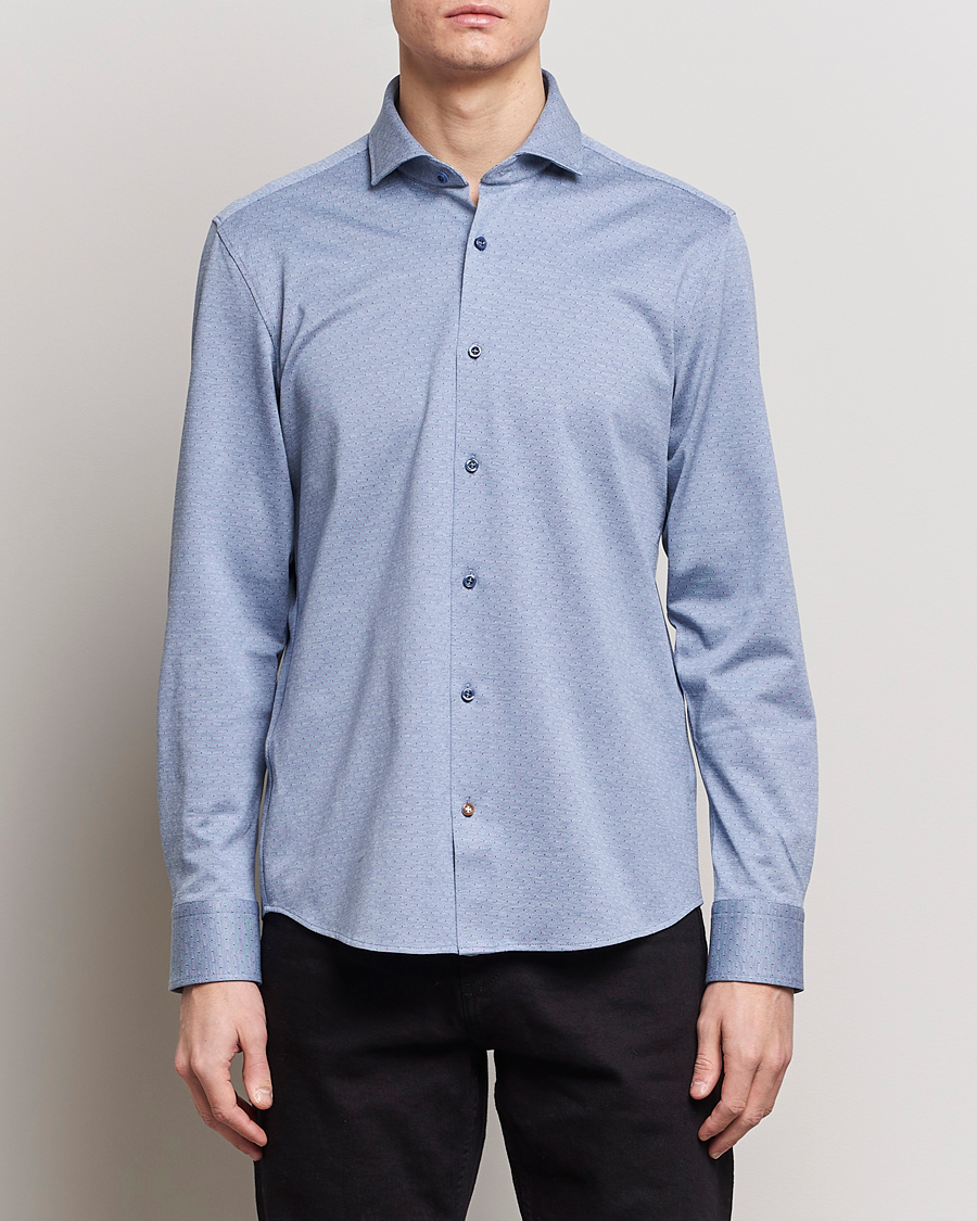 Herr | Avdelningar | BOSS BLACK | Hal Cotton Jersey Shirt Open Blue