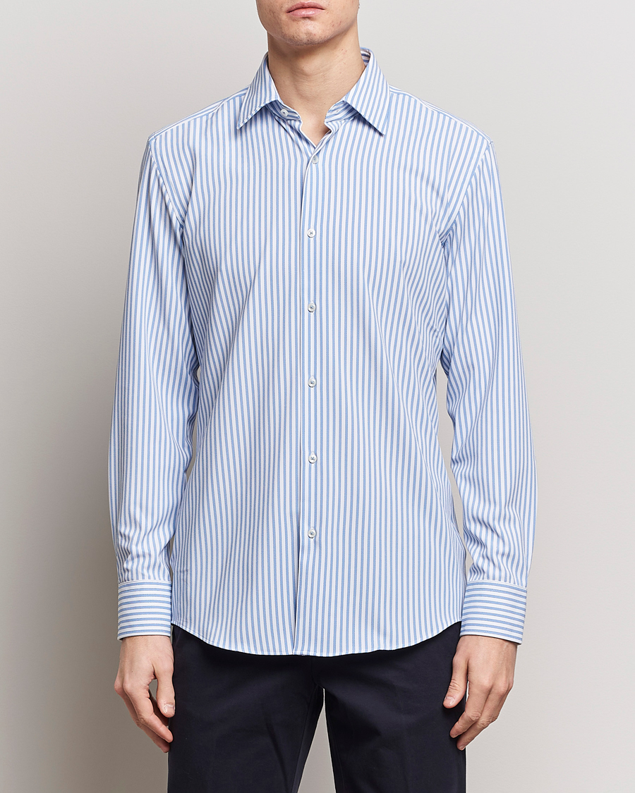 Herr |  | BOSS BLACK | Hank 4-Way Stretch Striped Shirt Light Blue