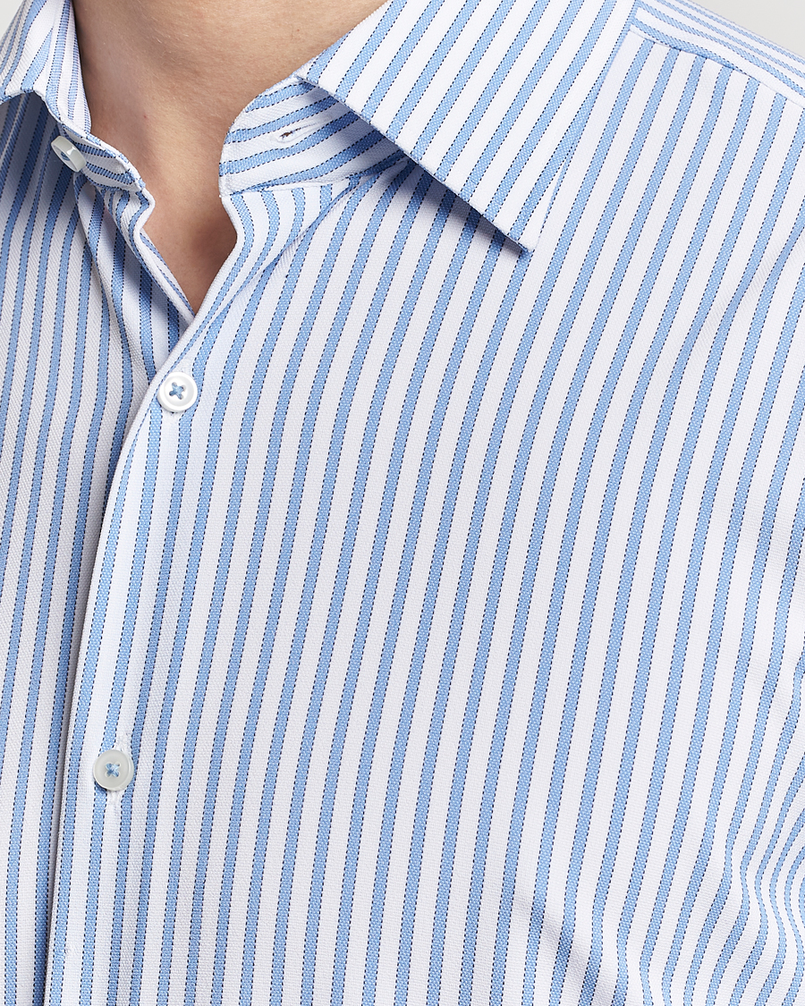 Herr | Skjortor | BOSS BLACK | Hank 4-Way Stretch Striped Shirt Light Blue