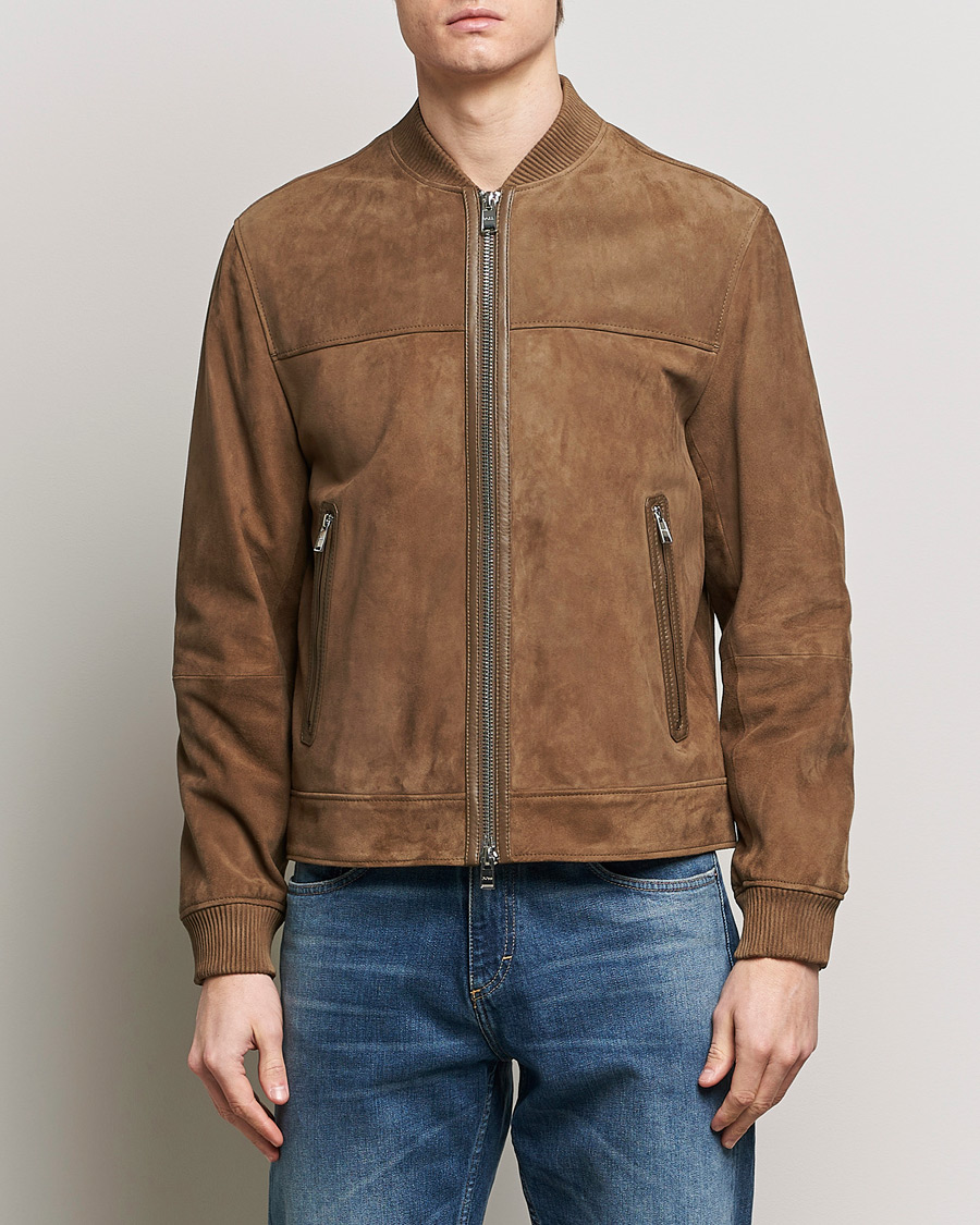 Herr | Kläder | BOSS BLACK | Malbano Leather Jacket Open Brown