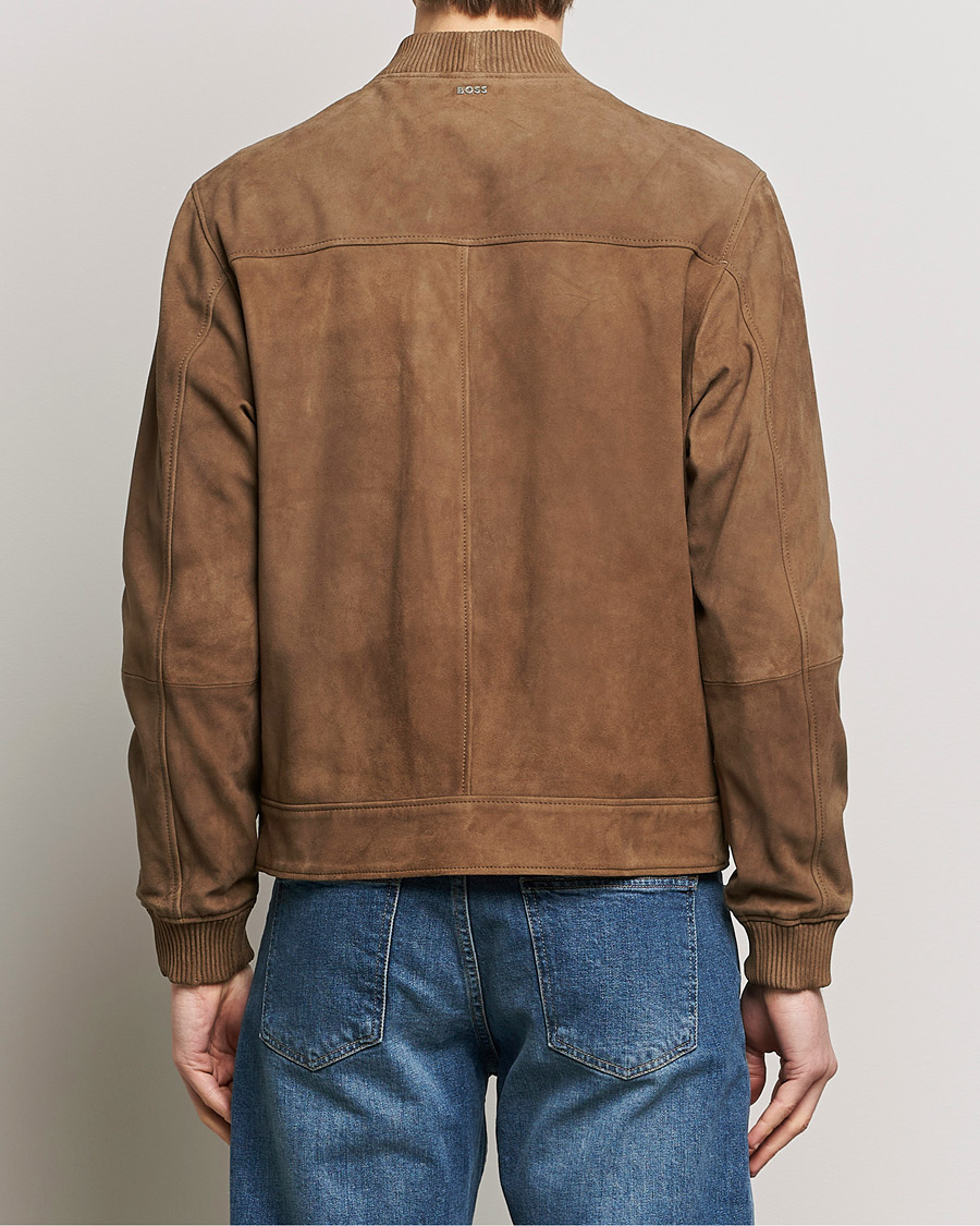 Herr | Jackor | BOSS BLACK | Malbano Leather Jacket Open Brown