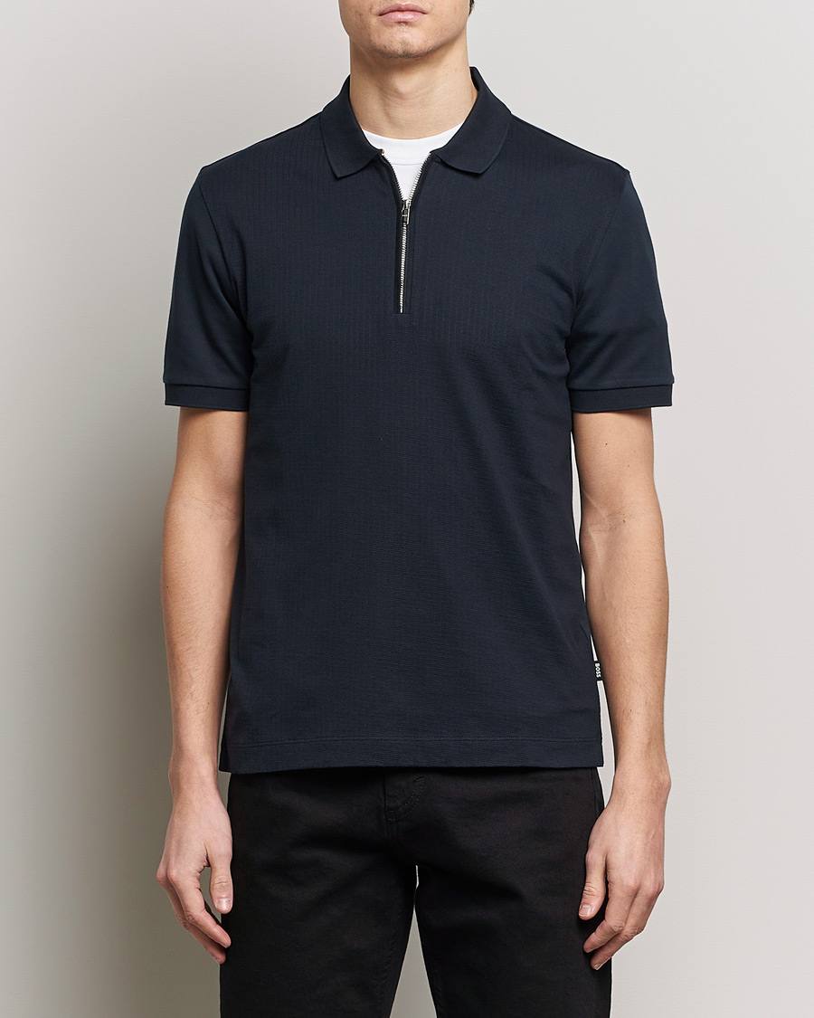 Herr | Kläder | BOSS BLACK | Polston Half-Zip Piké Dark Blue