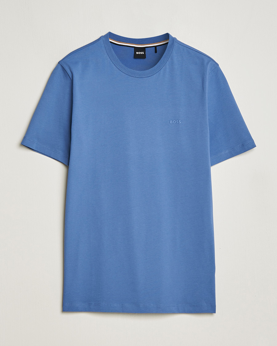 Herr | T-Shirts | BOSS BLACK | Thompson Crew Neck T-Shirt Open Blue