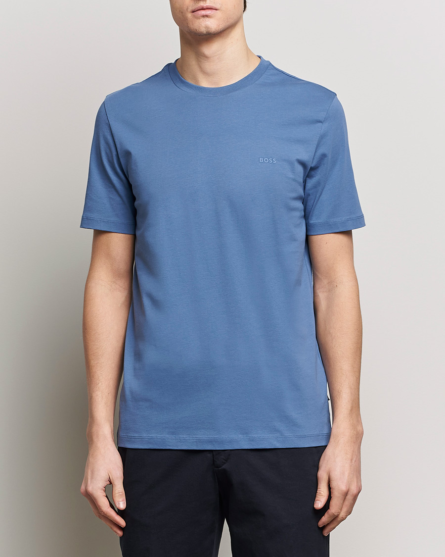 Herr | Avdelningar | BOSS BLACK | Thompson Crew Neck T-Shirt Open Blue