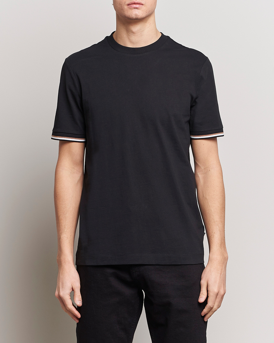 Herr | Kortärmade t-shirts | BOSS BLACK | Thompson Tipped Crew Neck T-Shirt Black