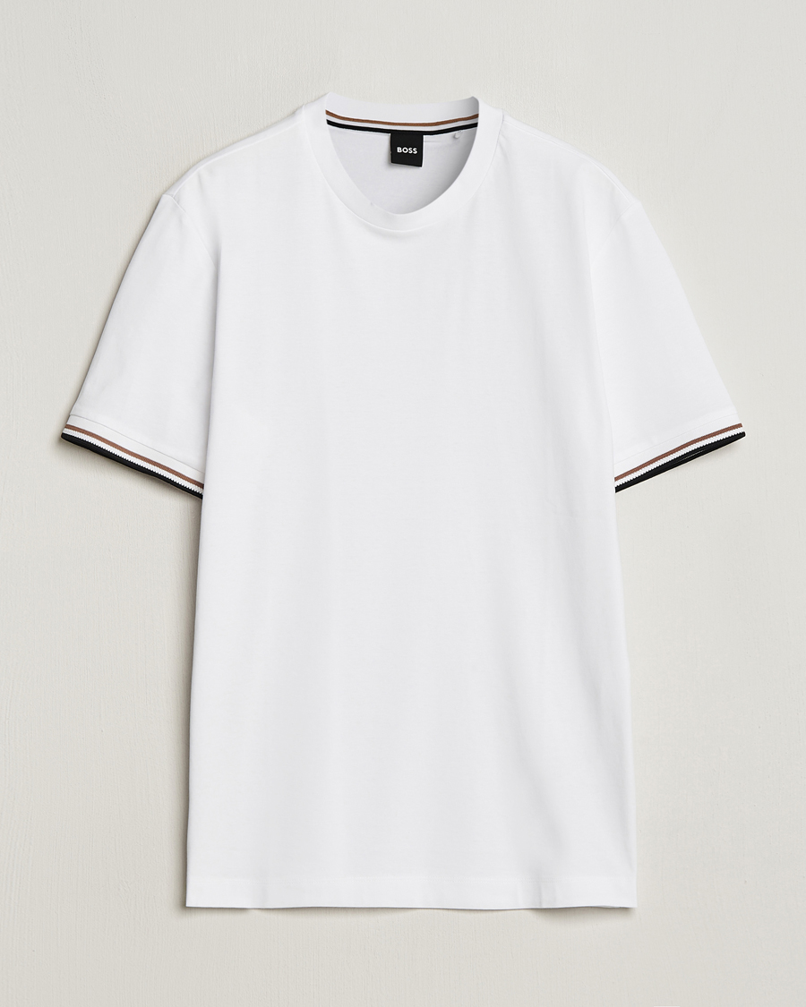 Herr | T-Shirts | BOSS BLACK | Thompson Tipped Crew Neck T-Shirt White