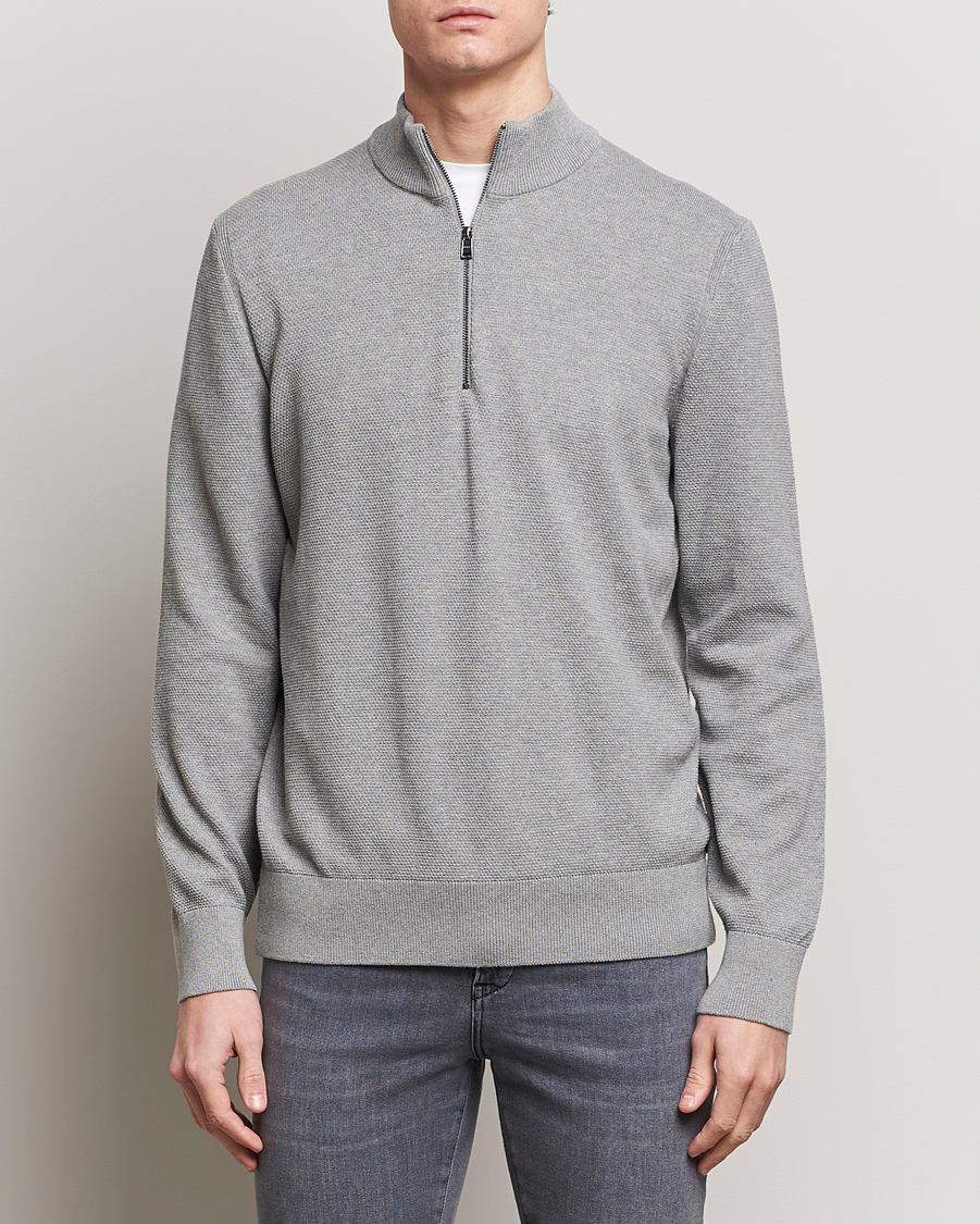 Herr |  | BOSS BLACK | Ebrando Knitted Half-Zip Silver