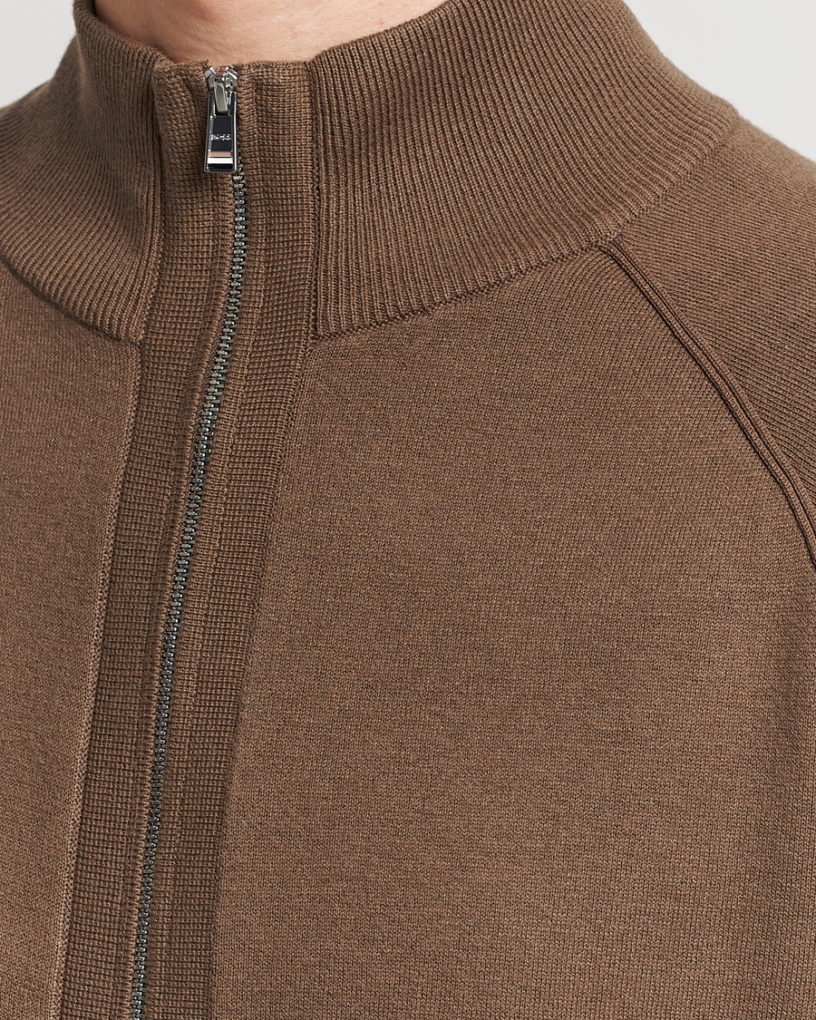 Herr | Tröjor | BOSS BLACK | Perrone Knitted Full-Zip Open Brown