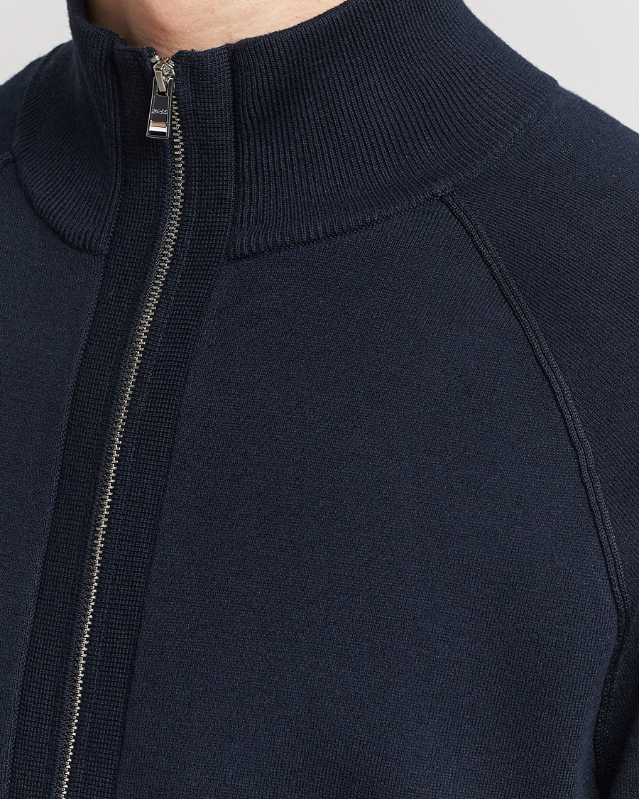 Herr | Tröjor | BOSS BLACK | Perrone Knitted Full-Zip Dark Blue