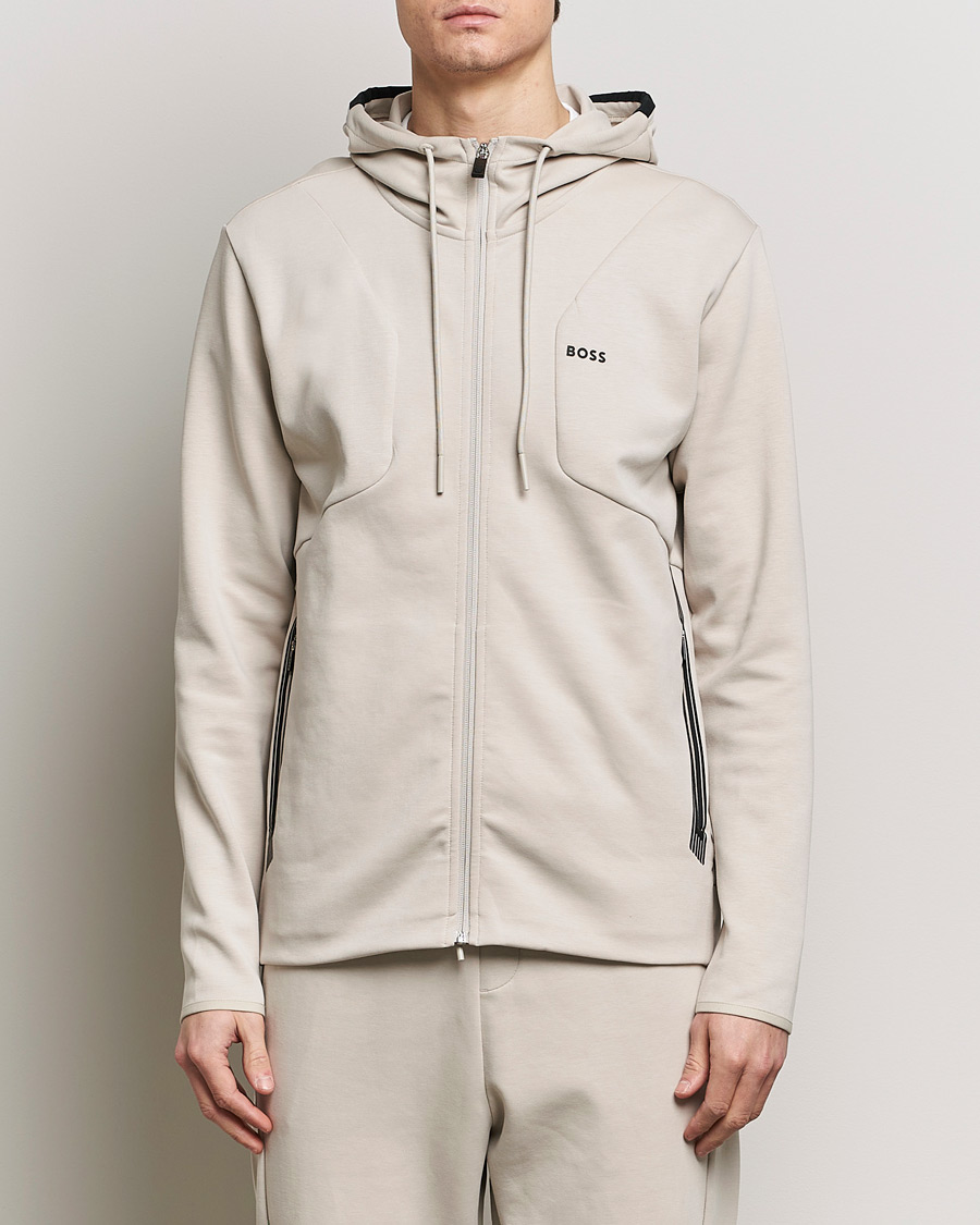 Herr | Kläder | BOSS GREEN | Saggy Full-Zip Hoodie Light Beige