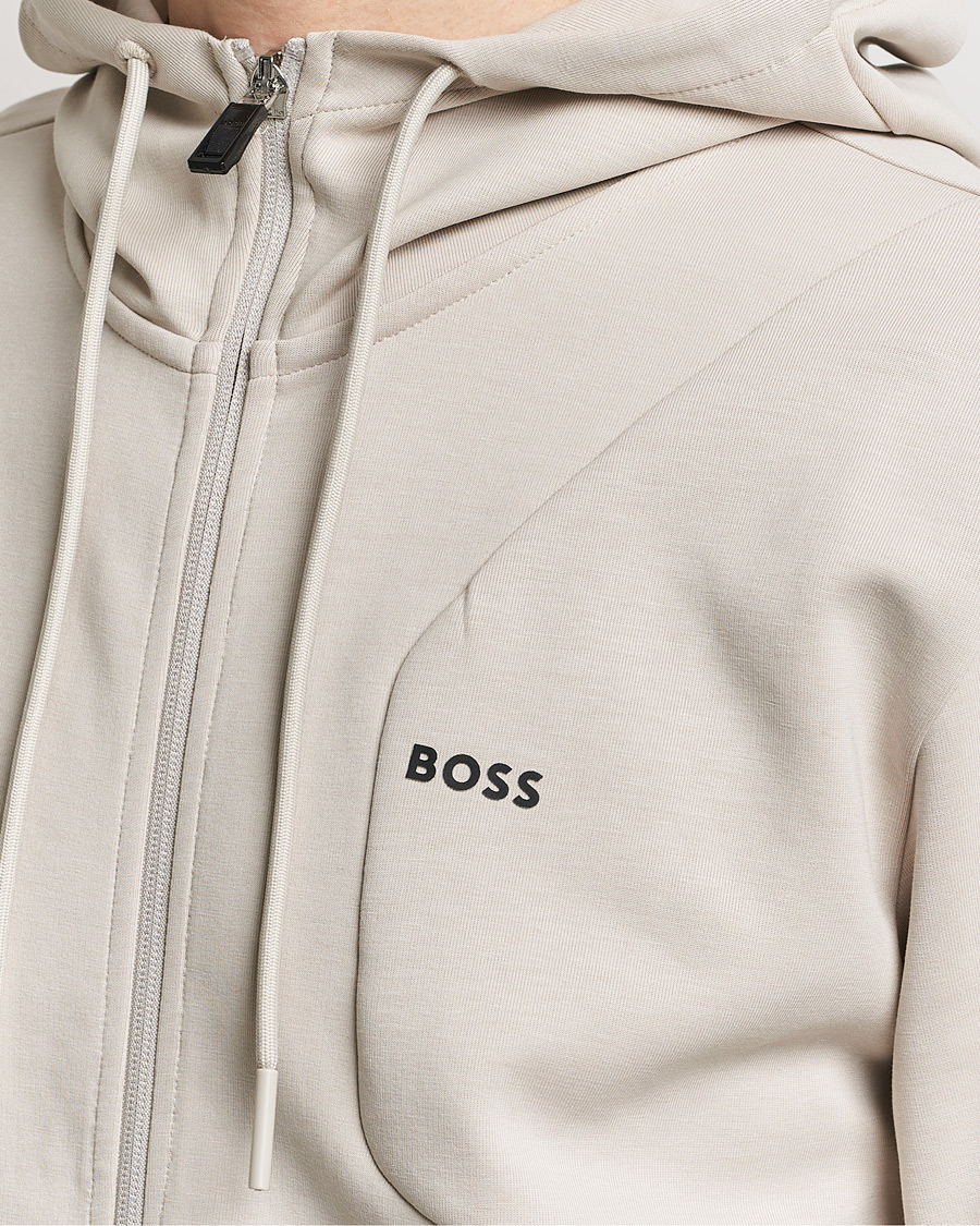 Herr | Tröjor | BOSS GREEN | Saggy Full-Zip Hoodie Light Beige