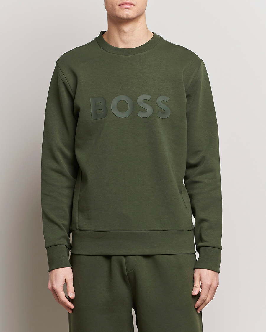 Herre |  | BOSS GREEN | Salbo Logo Sweatshirt Open Green