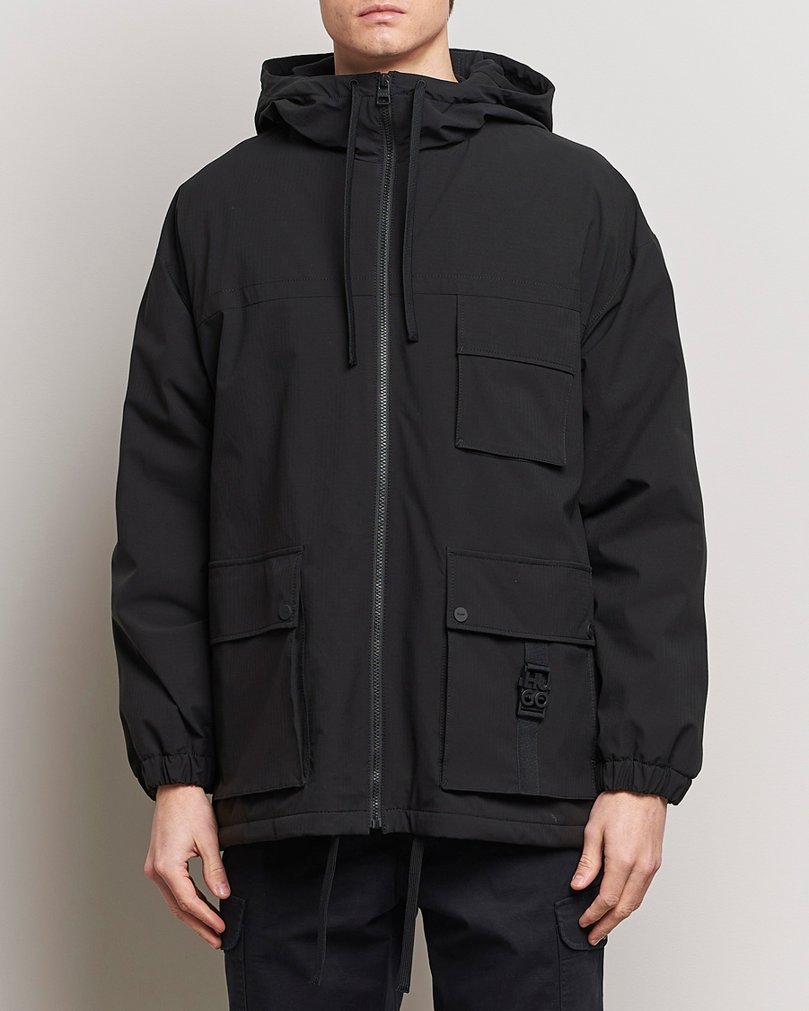 Herr | Samtida jackor | HUGO | Borjo Hooded Jacket Black