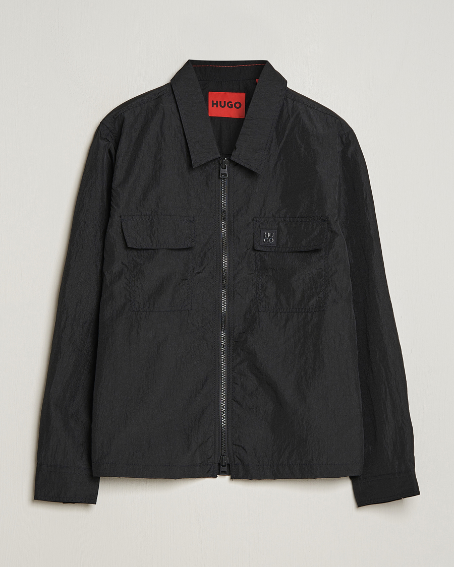 Herr | Skjortor | HUGO | Emalo Full-Zip Overshirt Black