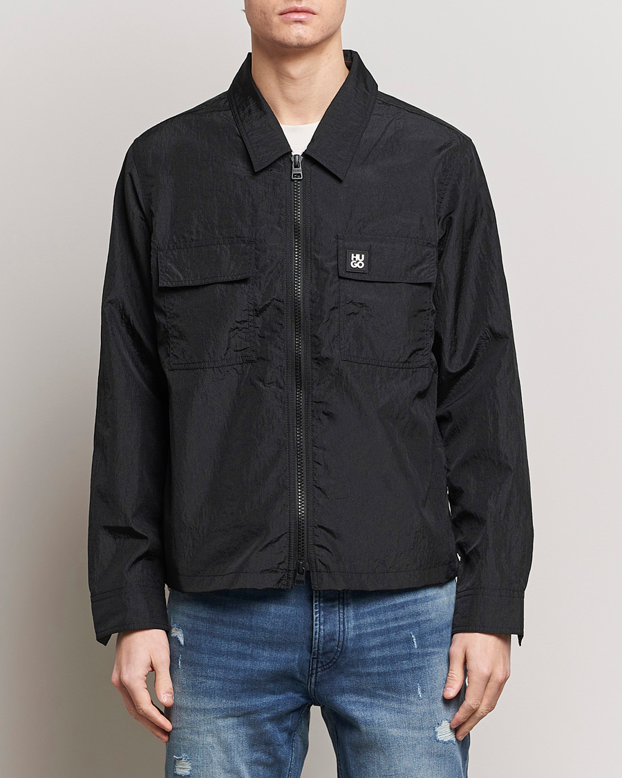 Herr | Overshirts | HUGO | Emalo Full-Zip Overshirt Black