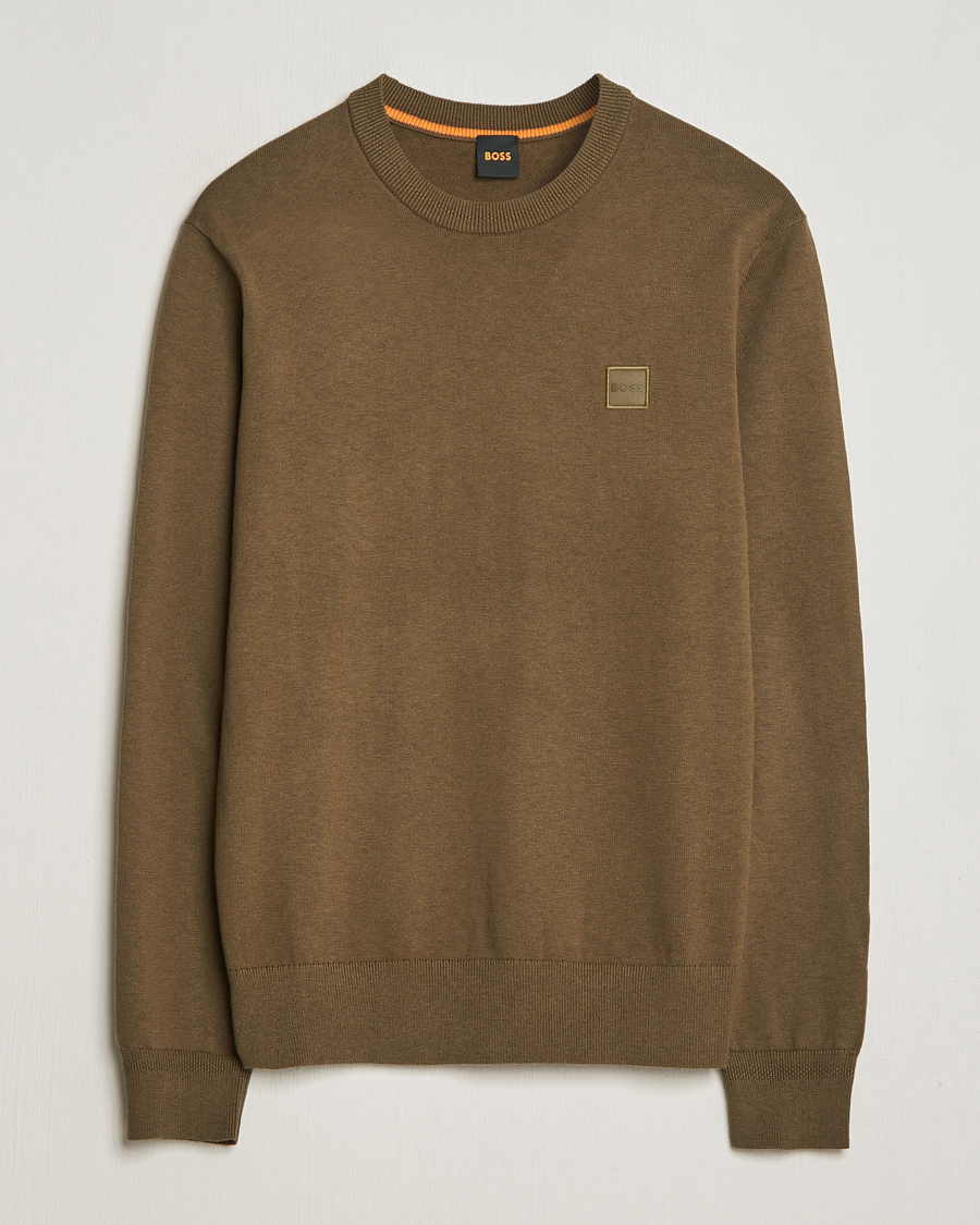 Herr | Tröjor | BOSS ORANGE | Kanovano Knitted Sweater Open Green