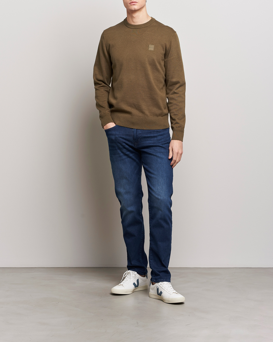 Herr | Tröjor | BOSS ORANGE | Kanovano Knitted Sweater Open Green