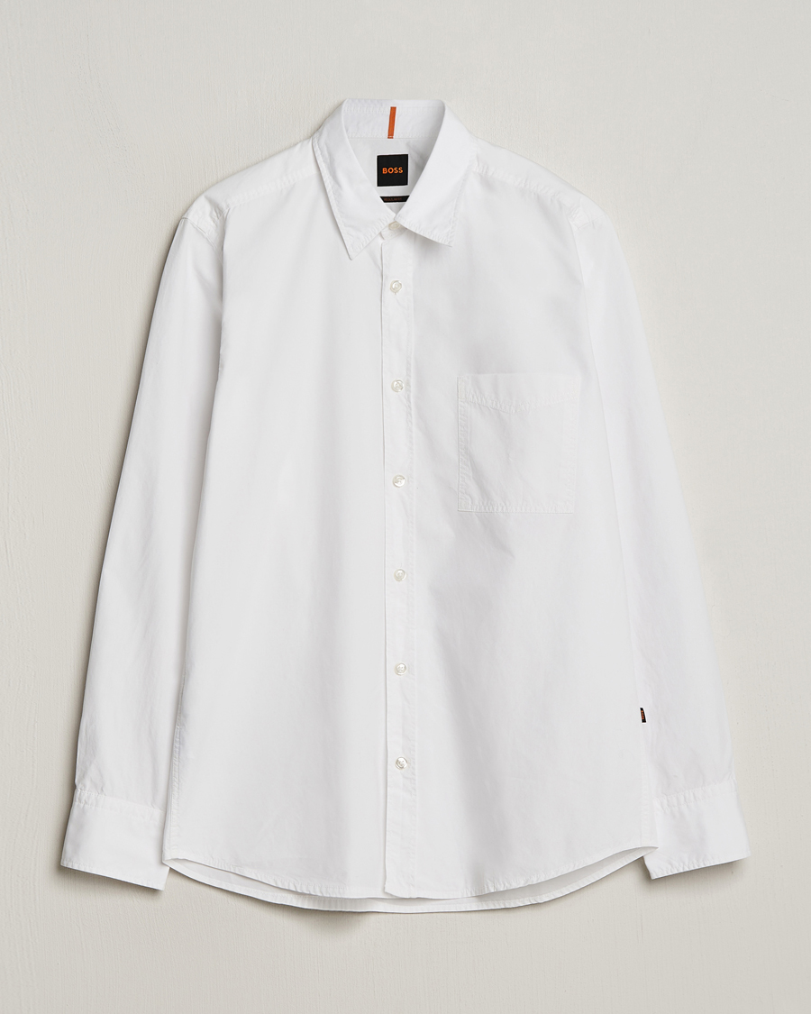 Herr | Skjortor | BOSS ORANGE | Relegant Cotton Pocket Shirt White