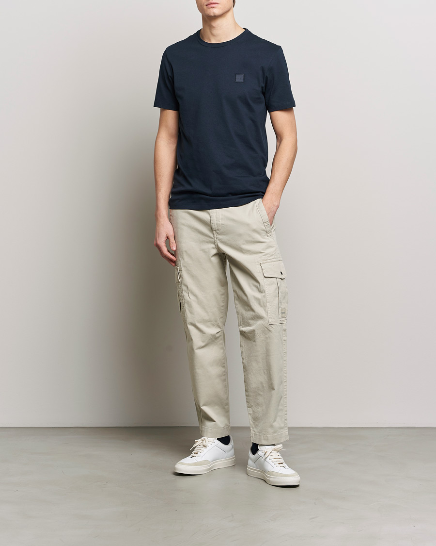 Herr | T-Shirts | BOSS ORANGE | Tales Logo Crew Neck T-Shirt Dark Blue
