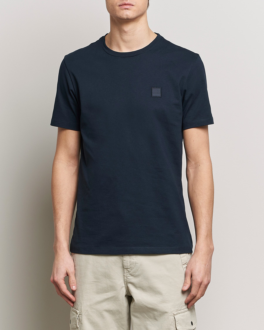 Herr | Kläder | BOSS ORANGE | Tales Logo Crew Neck T-Shirt Dark Blue