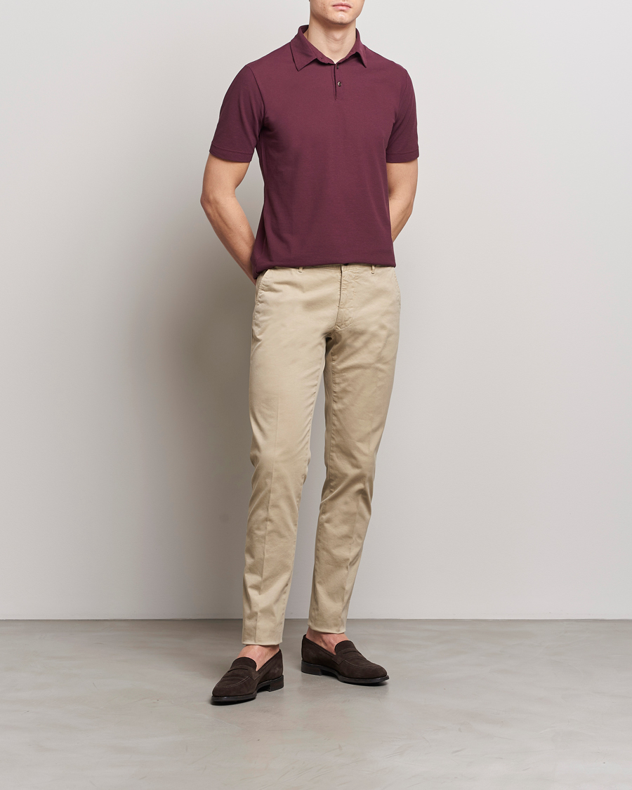 Herr | Pikéer | Zanone | Ice Cotton Polo Burgundy