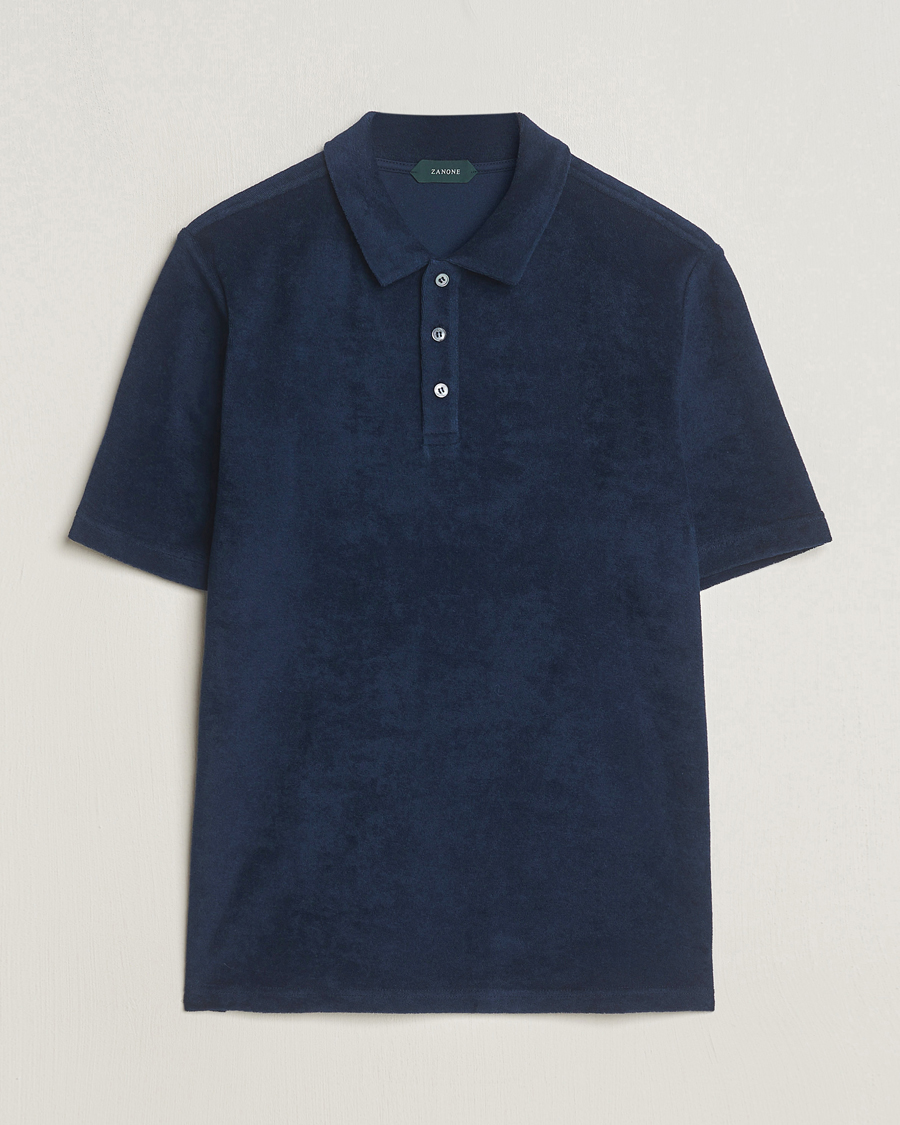 Herr | Pikéer | Zanone | Terry Cotton Polo Navy
