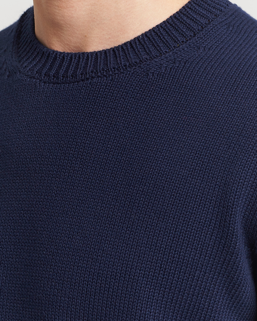 Herr | Tröjor | Zanone | Soft Cotton Crewneck Sweater Navy