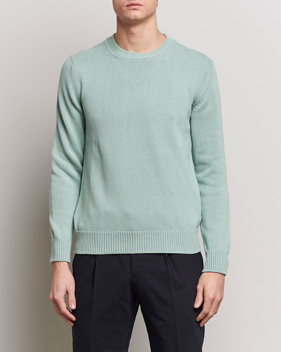 Herr | Personal Classics | Zanone | Soft Cotton Crewneck Sweater Mint