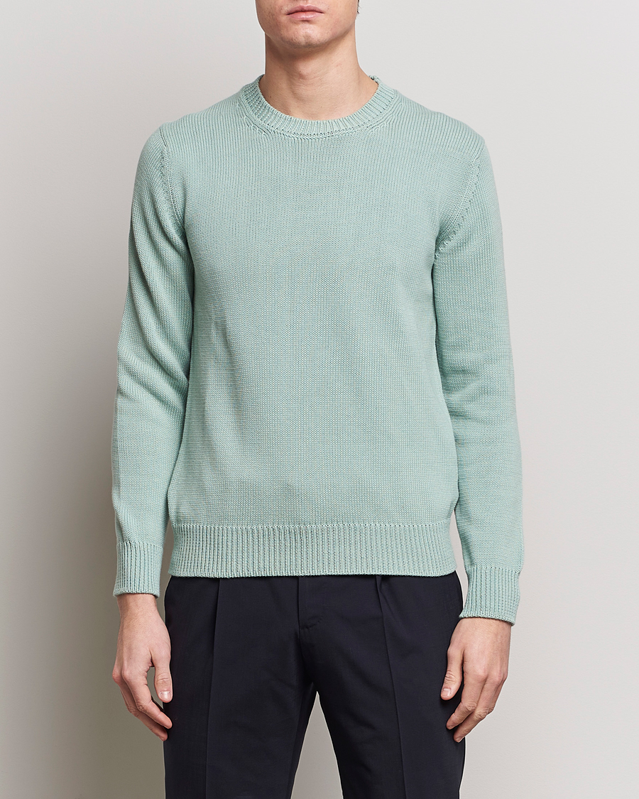 Herr | Kläder | Zanone | Soft Cotton Crewneck Sweater Mint