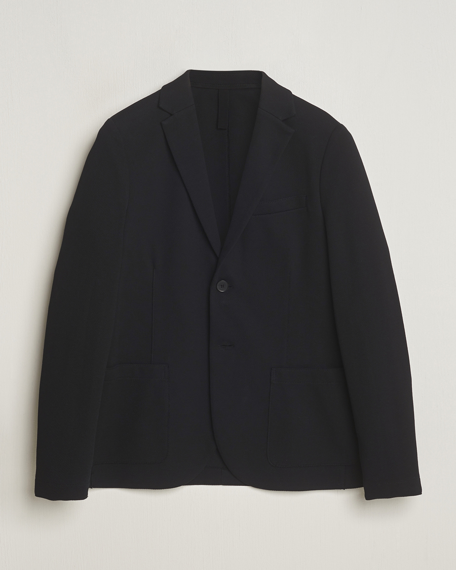 Herr | Kavajer | Harris Wharf London | Loro Piana Cavalry Twill Blazer Black