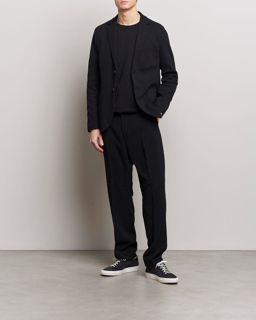 Herr | Kavajer | Harris Wharf London | Loro Piana Cavalry Twill Blazer Black