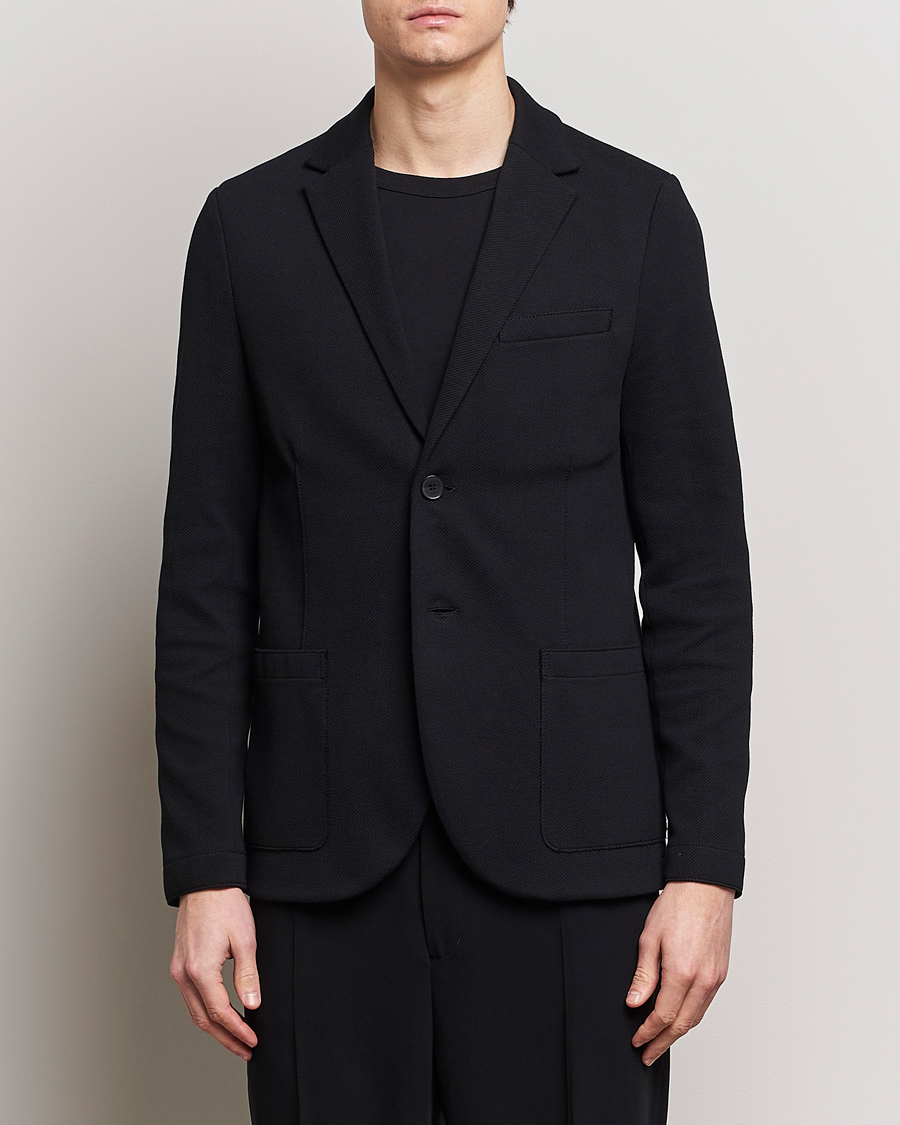 Herr | Kavajer | Harris Wharf London | Loro Piana Cavalry Twill Blazer Black