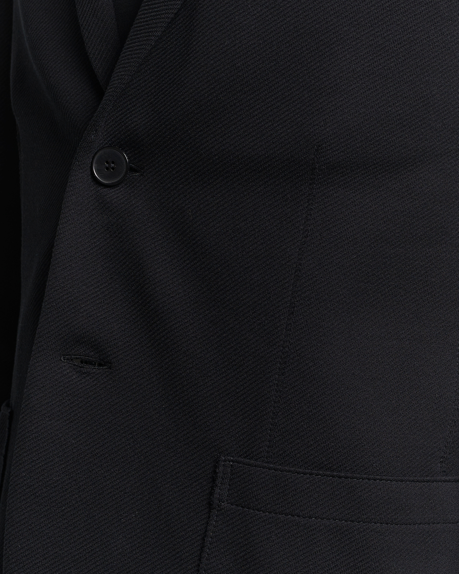 Herr | Kavajer | Harris Wharf London | Loro Piana Cavalry Twill Blazer Black