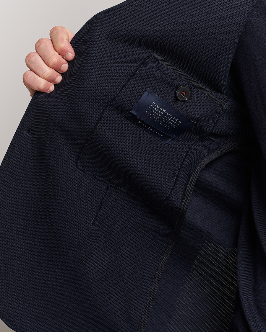 Herr | Kavajer | Harris Wharf London | Loro Piana Honey Comb Blazer Navy