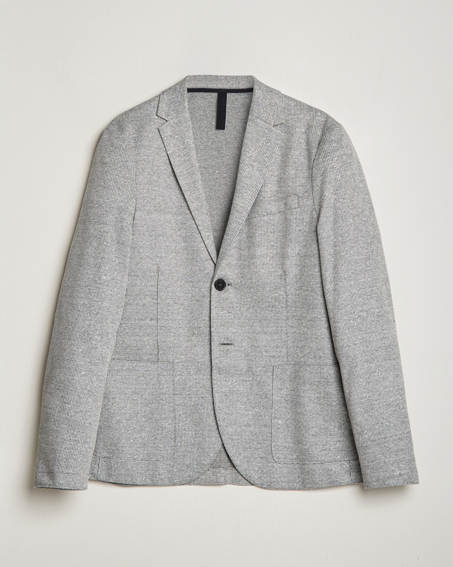 Herr | Kavajer | Harris Wharf London | Linen Blend Blazer Grey