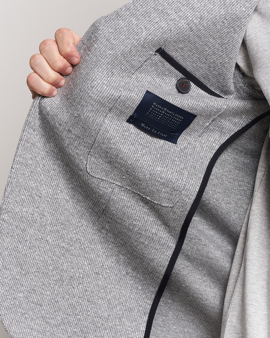 Herr | Kavajer | Harris Wharf London | Linen Blend Blazer Grey