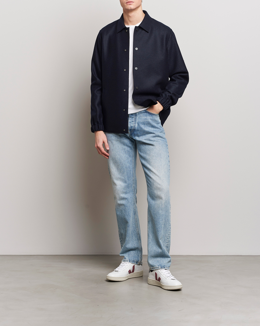 Herr | Jackor | Harris Wharf London | Light Pressed Wool Coach Jacket Navy