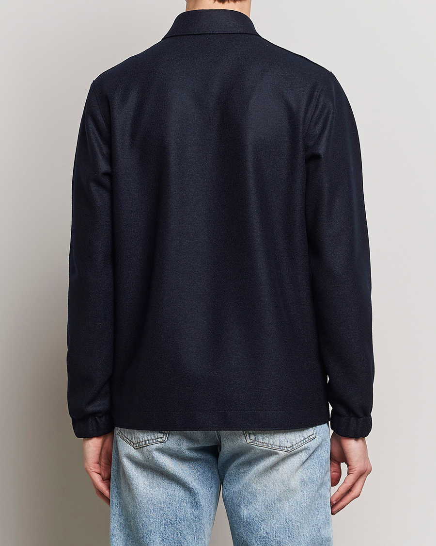 Herr | Jackor | Harris Wharf London | Light Pressed Wool Coach Jacket Navy