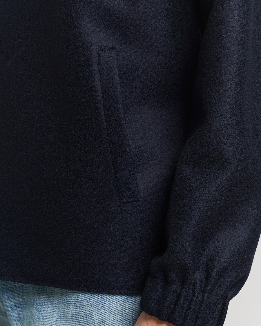 Herr | Jackor | Harris Wharf London | Light Pressed Wool Coach Jacket Navy