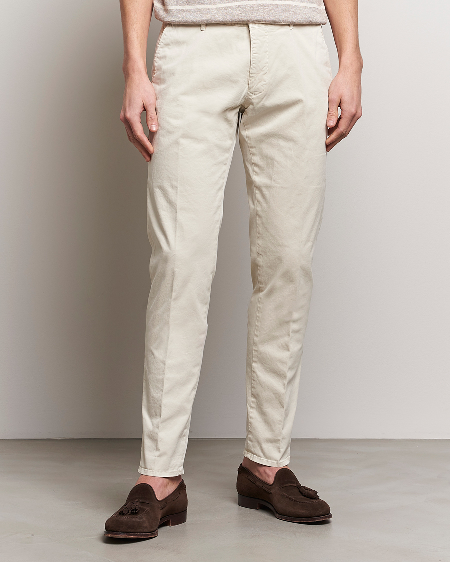 Herr | Kläder | Incotex | Slim Fit Garment Dyed Slacks Off White
