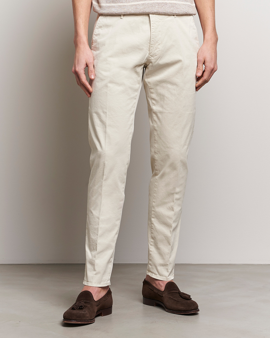 Herr | Slowear | Incotex | Slim Fit Garment Dyed Slacks Off White