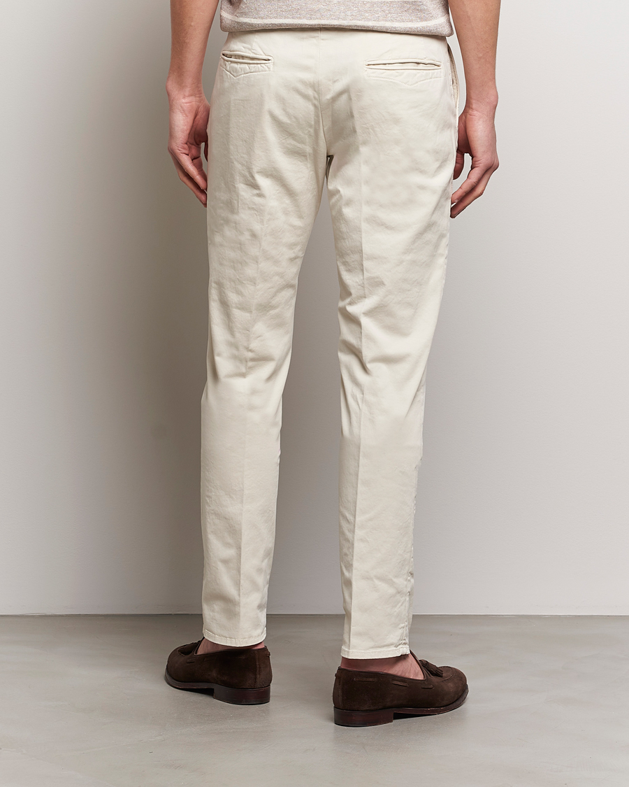 Herr | Byxor | Incotex | Slim Fit Garment Dyed Slacks Off White