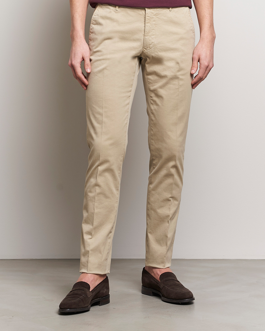 Herr | Slowear | Incotex | Slim Fit Garment Dyed Slacks Light Beige