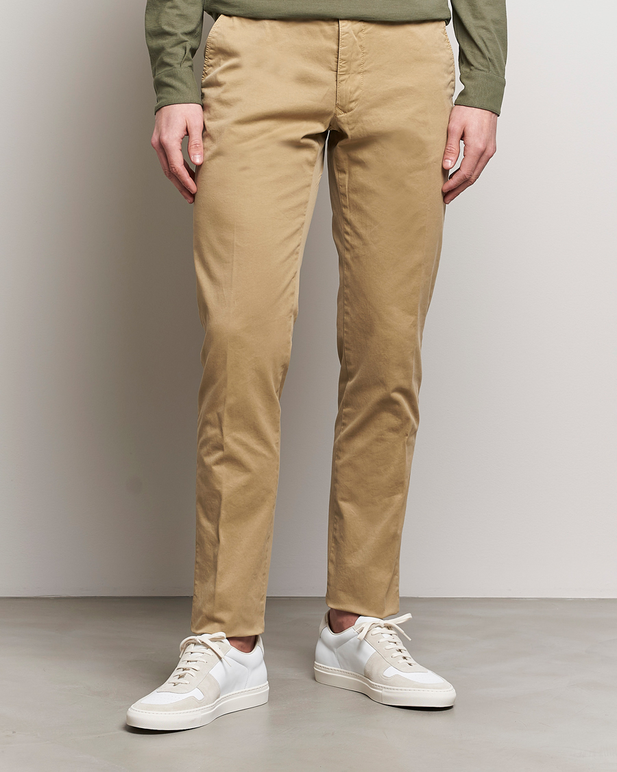 Herr | Kläder | Incotex | Slim Fit Garment Dyed Slacks Beige